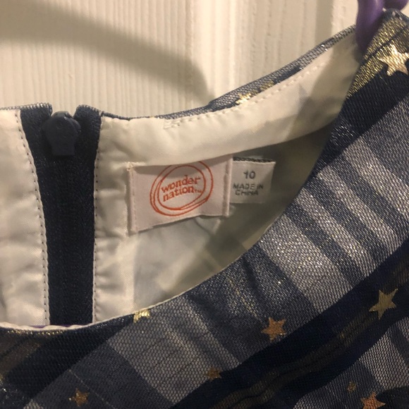 NWT girls size 10 holiday special occasion dress, navy, gold, metallic s… - Picture 8 of 8